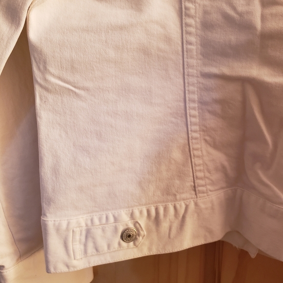 GAP Cotton Stretch Mockneck Jacket Coat White Medium - Picture 13 of 13